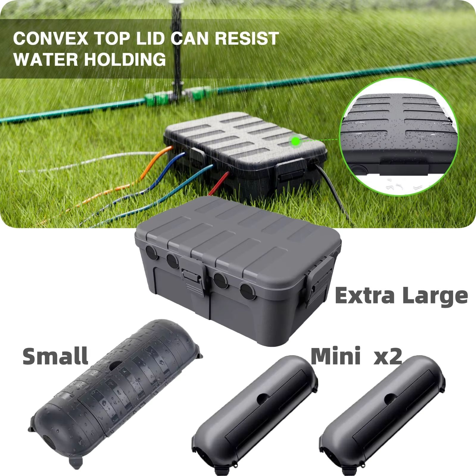 Outdoor Power Extension - 大型耐候性屋外電気ボックスケーブルカバー、延長ケーブル、電源タップ、アングルプラグ、ホリデー照明の保護用