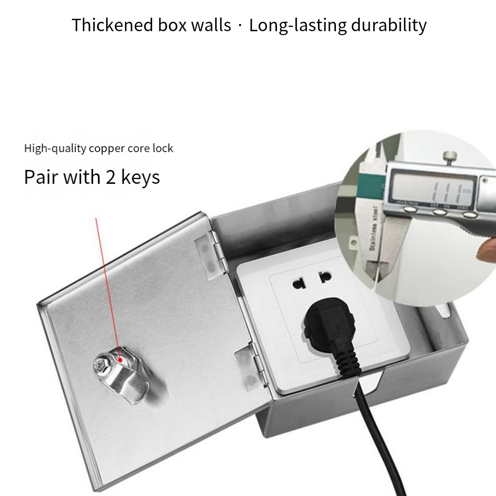 Outdoor Power Socket With Lock - ステンレス鋼屋外電気ボックスロック防水電気ハウジングソケット用保護ボックス安全な電源用