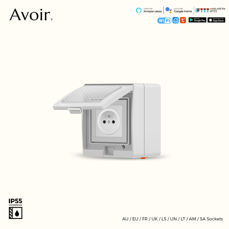Outdoor Power Quincy - Avoir-tuya-スマート防水wifiソケット,タイマー付き,屋外コンセント,リモコン,Alexa, Google Home,ip55で動作