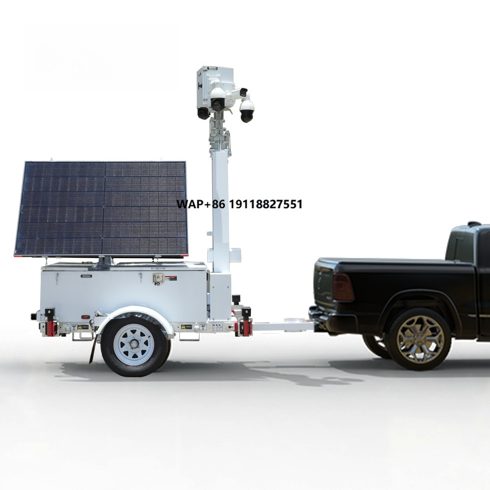 Outdoor Power Monitor - ソーラーパワーユニットトレーラー移動式ソーラー監視塔遠隔監視2*600Wソーラーパネル屋外および建設用