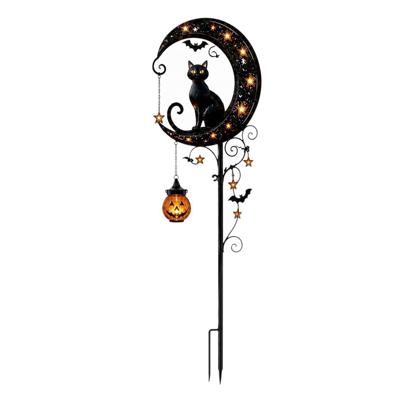 Outdoor Yard Power Stake - AT63-防水LED屋外ガーデンステークライト-ソーラー式ハロウィン猫パンプキンムーンヤードデコレーションパティオ通路用