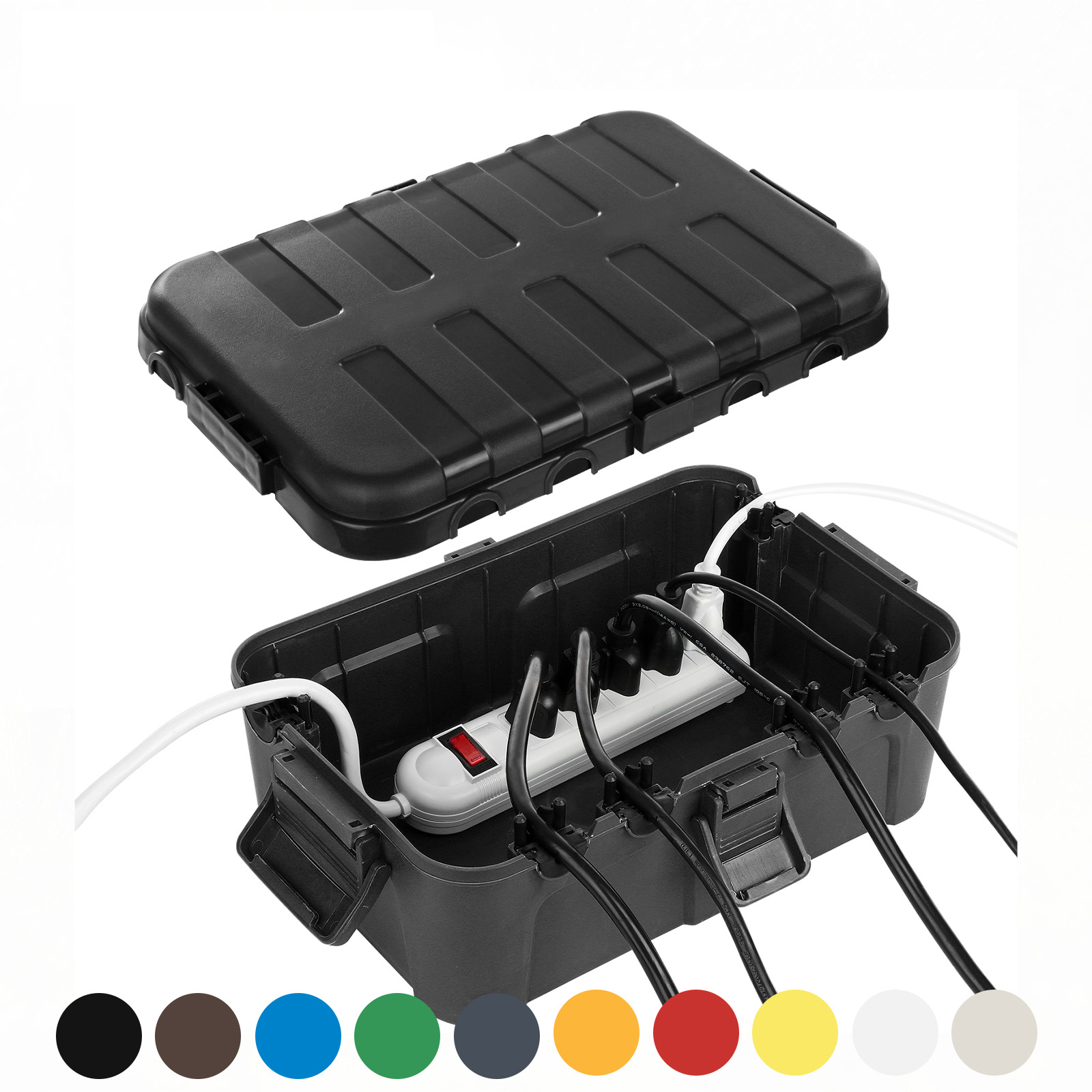 Outdoor Power Extension - 特大屋外電気ボックス、防水延長コードカバー耐候性、コンセント、プラグ、ソケット、タイマーを保護、