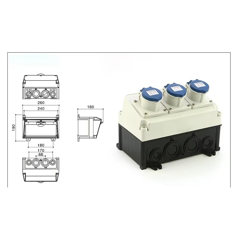 32A IP65 防水屋外プラスチック壁掛け配電ボックス電源 - Outdoor Power Distribution Board のレビューと価格