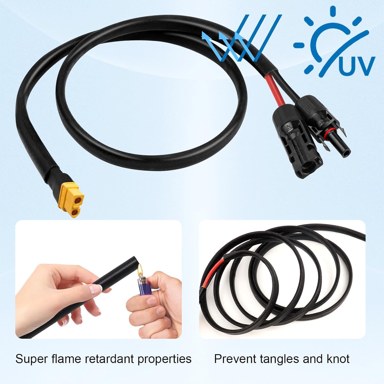 ソーラーコネクタからXT60ケーブルへの10AWG 100フ - Outdoor Power Extension のレビューと価格