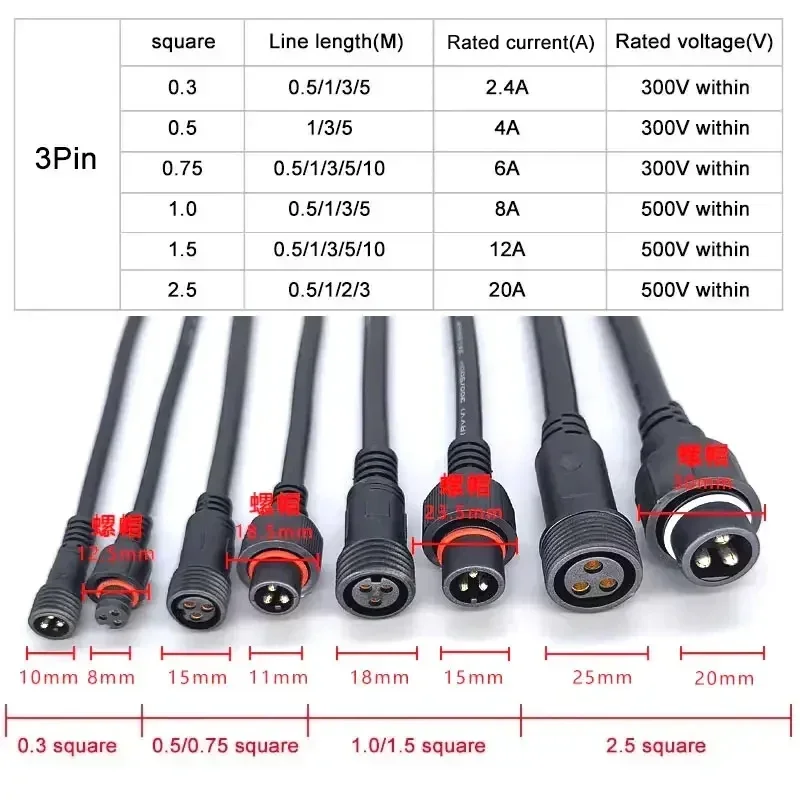 IP67防水規格対応、オス・メス接続可能な延長ケーブル。2ピ - Outdoor Power Extension のレビューと価格