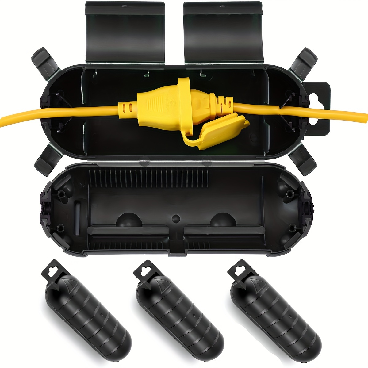 延長コードプラグ接続保護安全カバー、防水屋内屋外、ストリング - Outdoor Power Extension のレビューと価格
