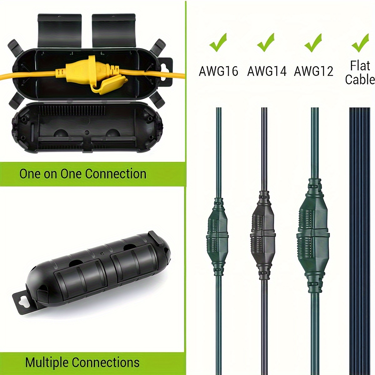 延長コードプラグ接続保護安全カバー、防水屋内屋外、ストリング - Outdoor Power Extension のレビューと価格