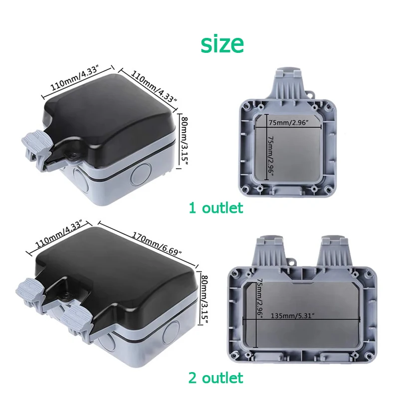 EU KR 屋外壁防水ソケット 16A コンセント韓国電力  - Outdoor Power Quincy のレビューと価格