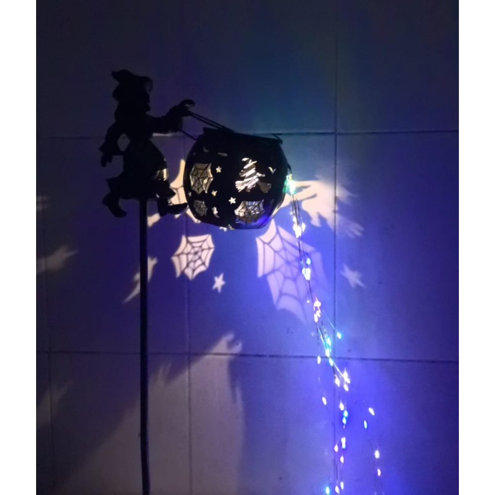 太陽光発電式魔女の鍋型ガーデンライト、黒鉄製、不気味な庭の装 - Outdoor Yard Power Stake のレビューと価格