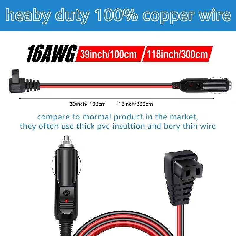 16awg RV プラグアダプターで車の冷蔵庫への接続を延長 - Outdoor Power Extension のレビューと価格