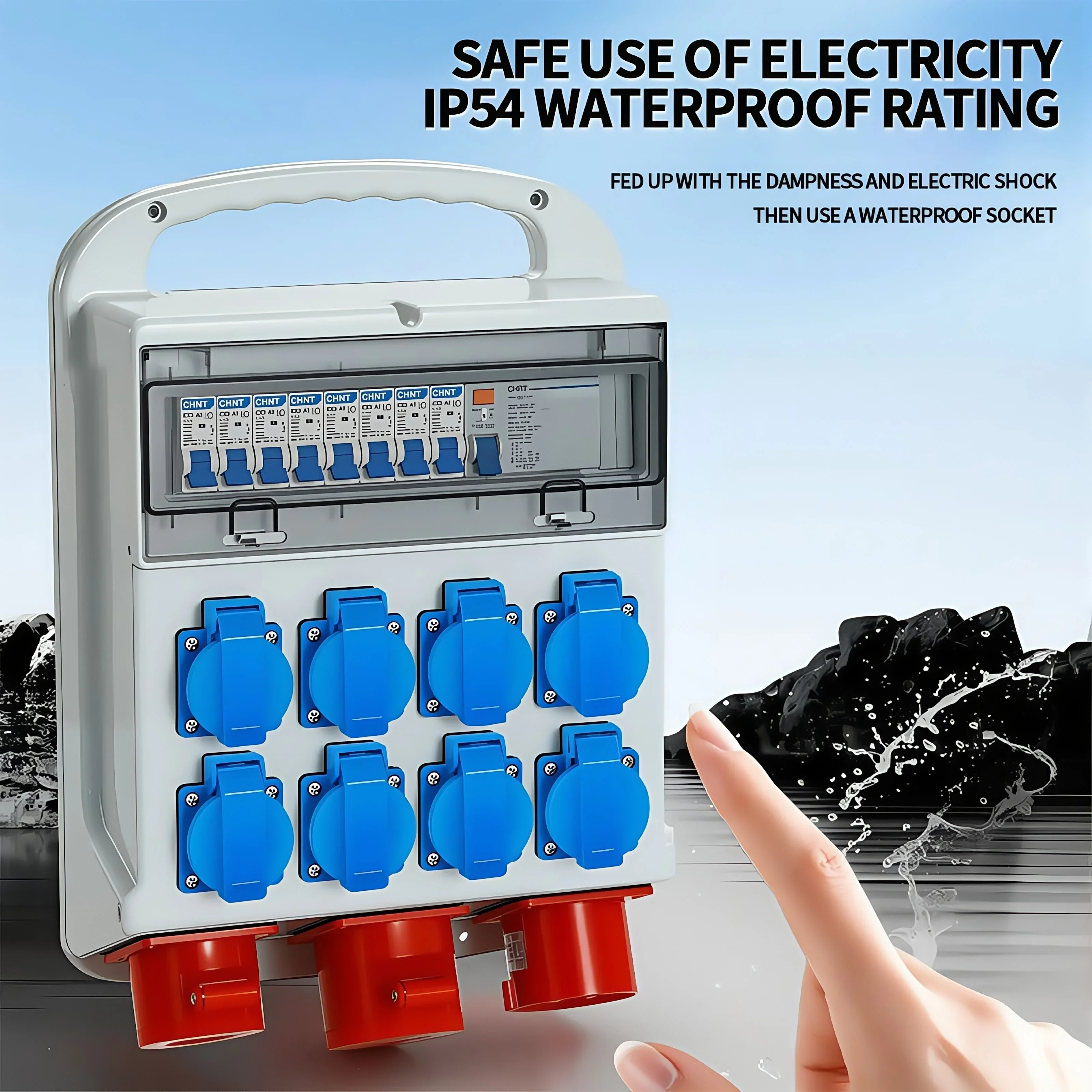 IP54 16A 防水工業用パネルソケット電力壁コンセント  - Outdoor Power Quincy のレビューと価格
