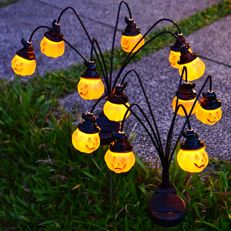ソーラー式ハロウィンパスウェイライト 6灯 パンプキンアイボ - Outdoor Yard Power Stake のレビューと価格