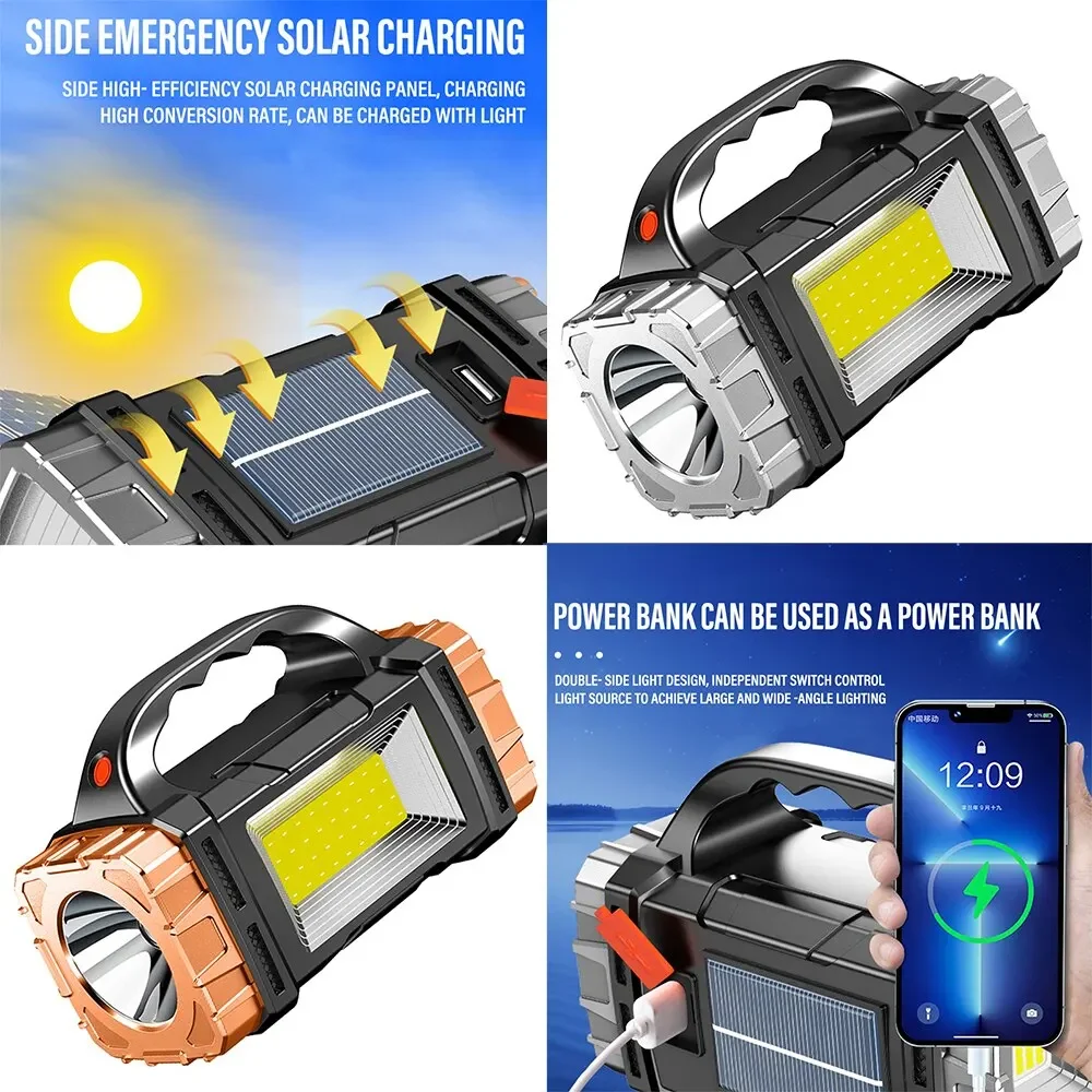 新しいアップグレード充電式ハイパワーソーラー LED 懐中電 - Outdoor Power Bank のレビューと価格