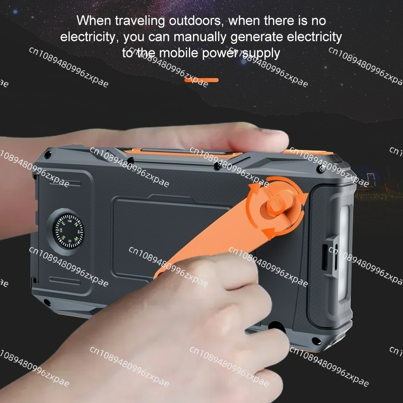 ソーラーパワーバンク 10000mAh 手回し充電 防水 コ - Outdoor Power Bank のレビューと価格