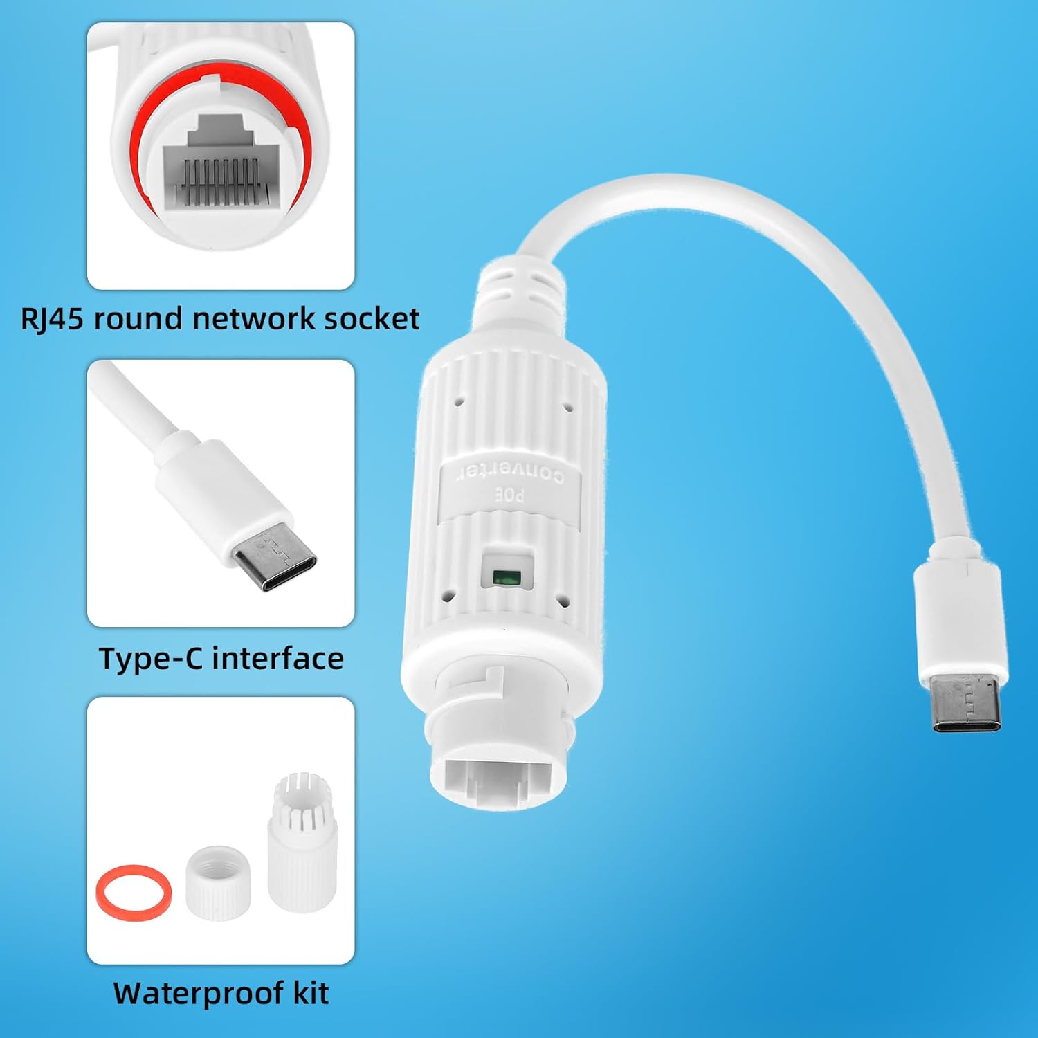 POEからUSB-Cへの電源コンバーター、屋外防水RJ45メ - Outdoor Power Monitor のレビューと価格