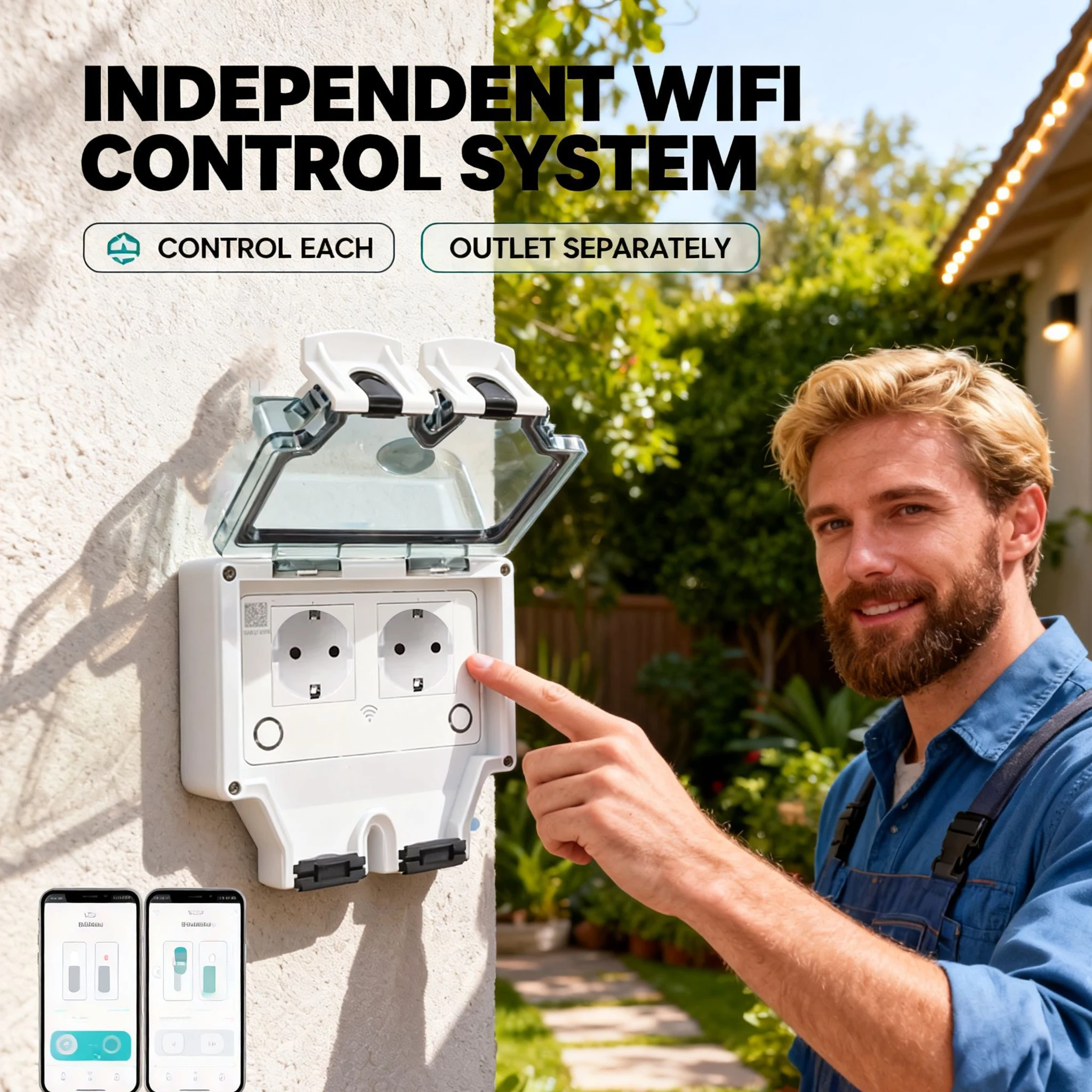 Tuya防水電気壁コンセントEU FR KR IL IP66 - Outdoor Power Quincy のレビューと価格