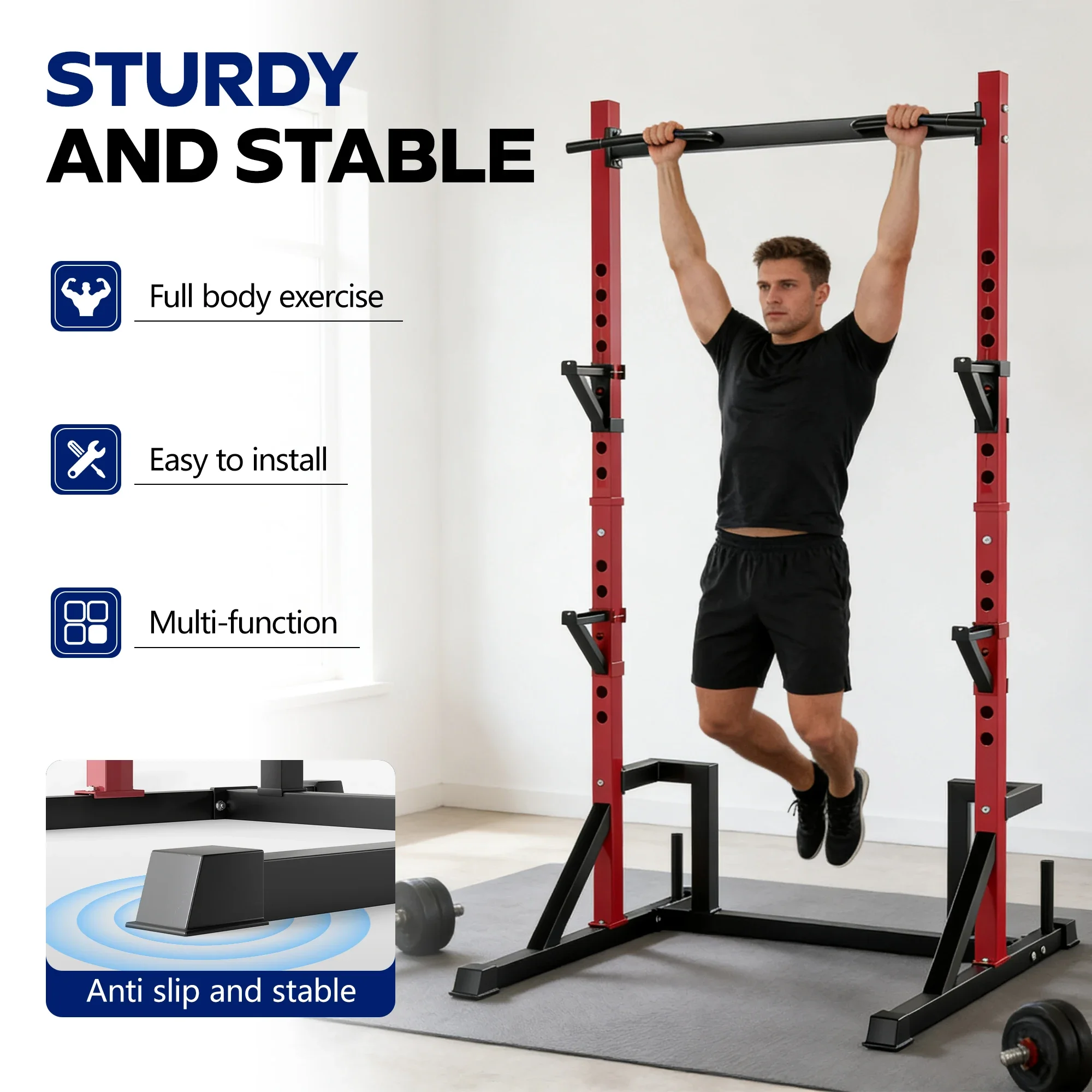 KERDOM 多機能パワーラック（懸垂バー付き）、最大耐荷重 - Outdoor Power Tower Pull Up Bar のレビューと価格