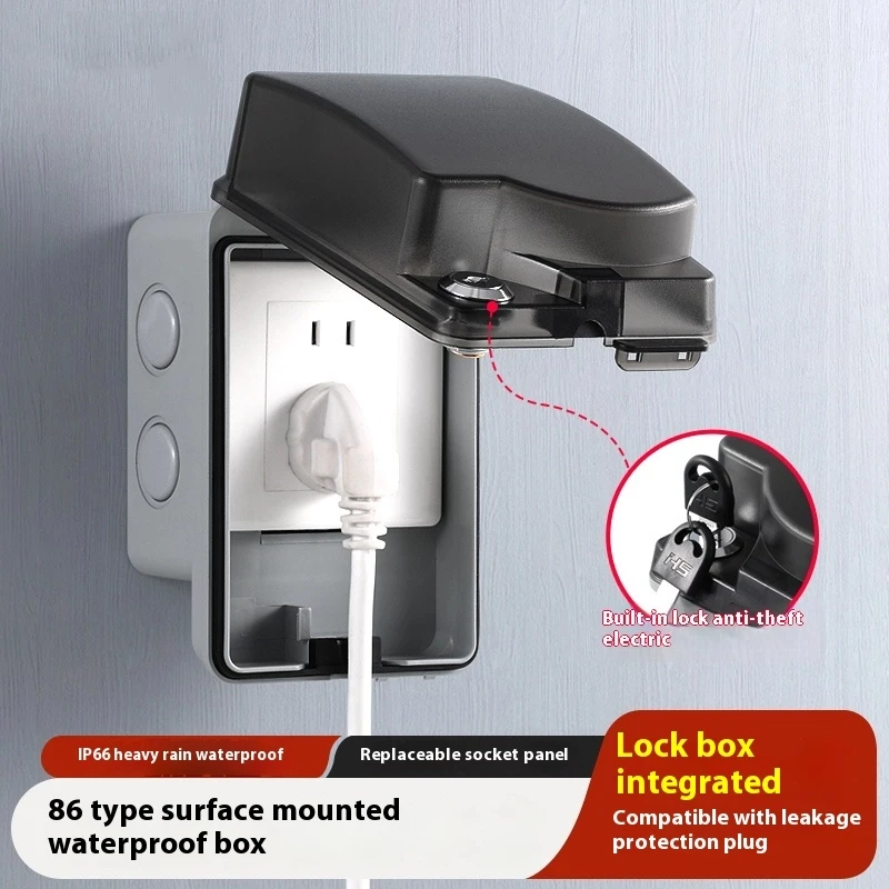 屋外防水ソケット オープンインストール型屋外防雨ボックス パ - Outdoor Power Socket With Lock のレビューと価格