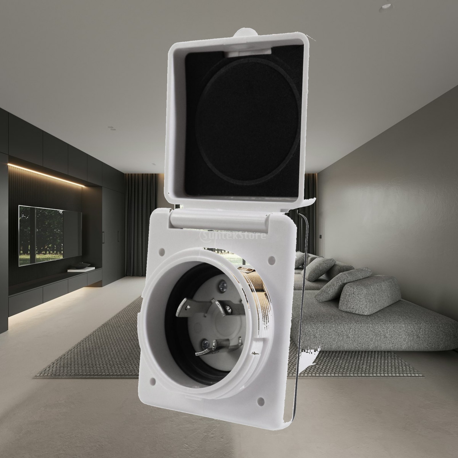防水フランジ付きインレット電源ソケット 125V 30A プ - Outdoor Power Socket With Lock のレビューと価格