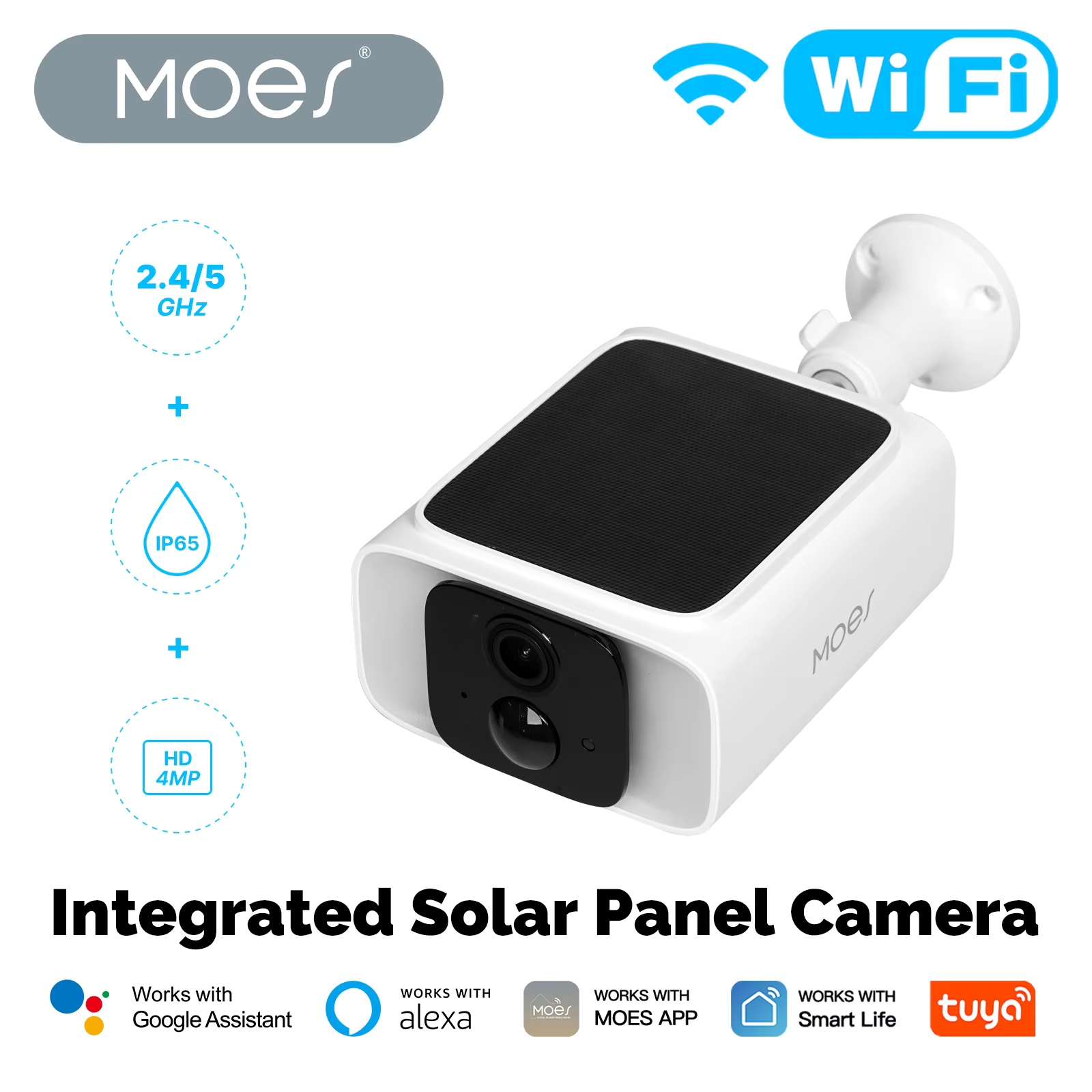 MOES Tuya スマートWiFiソーラー式カメラ 2.4 - Outdoor Power Monitor のレビューと価格