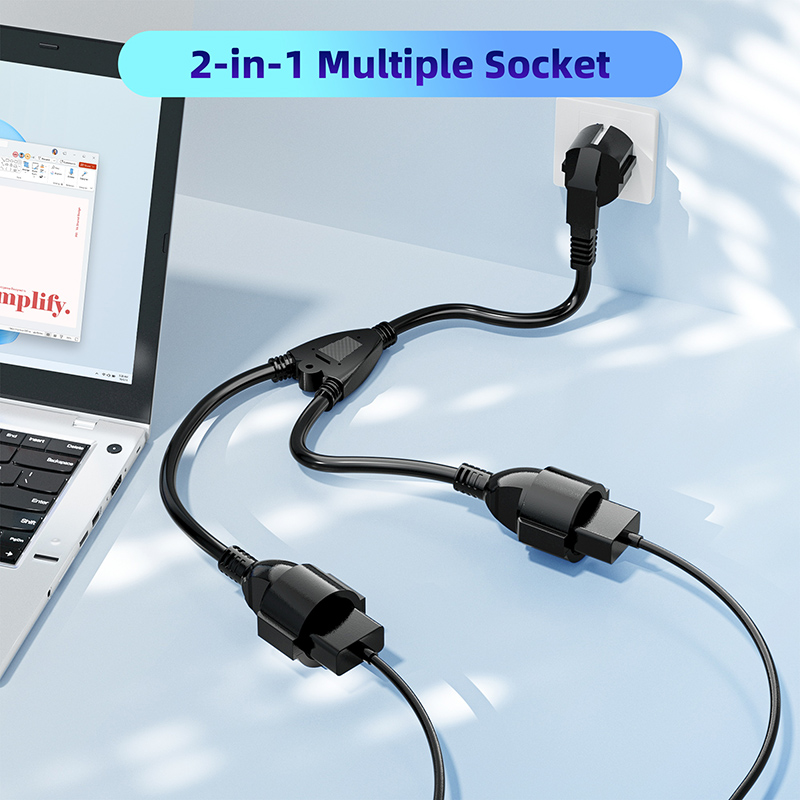 EU電源スプリッターコード 1x2 ヨーロッパEU電源スプリ - Outdoor Power Extension のレビューと価格